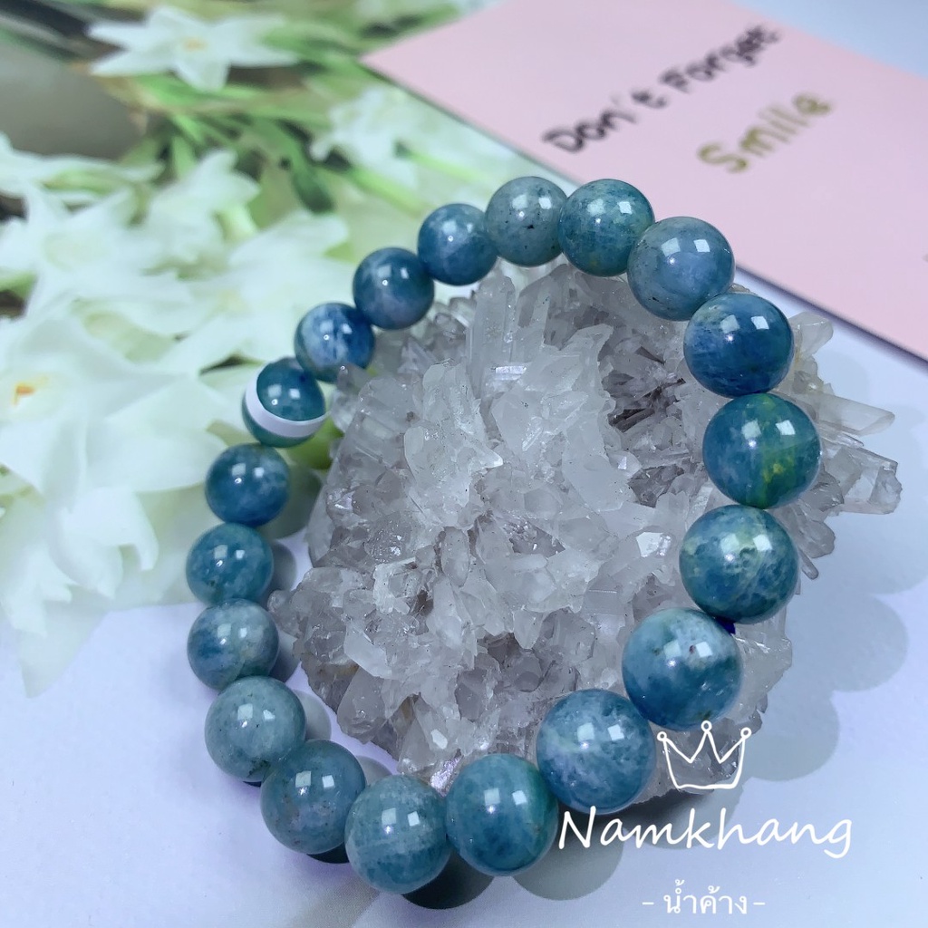 Aquamarine คริสตัลธรรมชาติ สีฟ้า สีเขียว สองสี พร้อมใบรับรอง สไตล์พระ แฟชั่น เข้ากับทุกการแต่งกาย