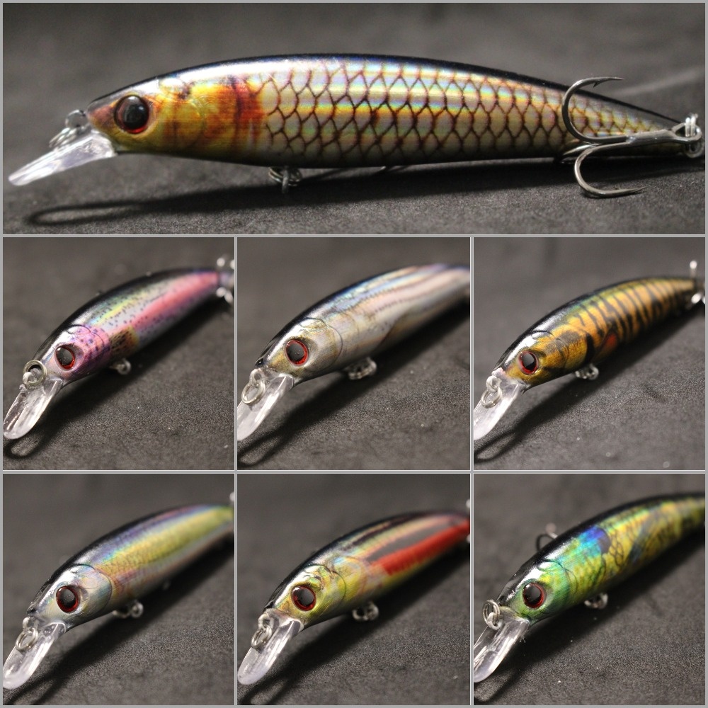WLure Fishing Lure 15g 11cm Minnow ฟอยล์สะท้อนแสงภายใน RealSkin ภาพวาดน้ําหนักระบบ 2X Strong Treble 