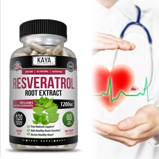 KAYA Potent Resveratrol 1200 MG , 60/120 Capsules ดูแลหัวใจให้แข็งแรง Anti-aging ชะลอวัย