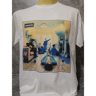 ISNเสื้อยืดผ้าฝ้ายพิมพ์ลายเสื้อวงนำเข้า Oasis Definitely Maybe Britpop Alternative Rock Blur Dont Look Back In Anger St