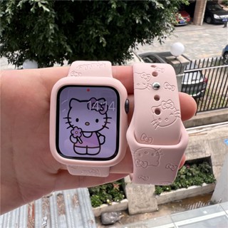 เข้ากันได้กับ iWatch สลัก HelloKitty สายนาฬิกาข้อมือซิลิโคน Apple Watch Ultra 49 มม. 45 มม. 44 มม. 41 มม. 40 มม. S8 7 6