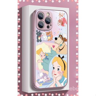 Ll เคสโทรศัพท์มือถือแบบแก้ว กันกระแทก ลายการ์ตูนเจ้าหญิงอลิซ สําหรับ iPhone 14 13 12 11 XS XR X 7 8 Plus 11Promax 12Promax 12Promax 13Promax 13Promax 14Promax