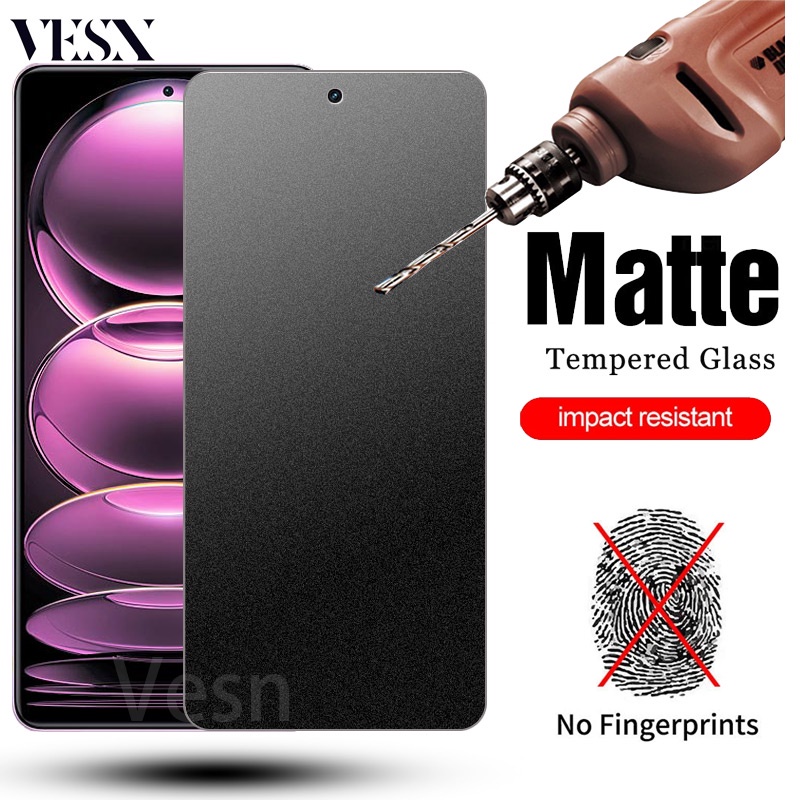 ฟิล์มกระจกเต็มจอแบบด้านรุ่น Redmi Note 14 13 12 12s 11 11s 10 10s 9 9s 8 7 Pro Max Plus Turbo 4 3 5G