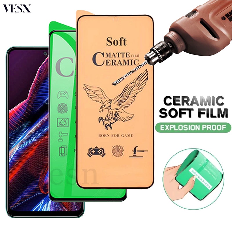 ฟิล์มเซรามิก แบบใส เต็มจอของแท้ ฟิล์มกันรอย ฟิล์มพลาสติก ไม่แตก Xiaomi POCO C75 C65 C61 F5 X6 X5 M6 M5 M5s X4 X3 NFC M4 M3 F4 GT F2 Pro 4G 5G 2024