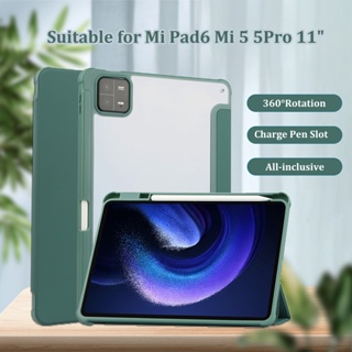 เคสหนัง อะคริลิคใส ฝาพับ สําหรับ Xiaomi Pad 6 Pro 2023 Mi 5 5Pro 11 นิ้ว 10.6&amp;quot; ขาตั้งอัจฉริยะ พร้อมช่องใส่ปากกา