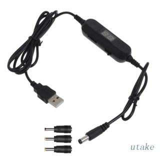 Utakee สายเคเบิลแปลงแรงดันไฟฟ้า USB 5V เป็น DC 1.5V-12V