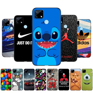 เคสโทรศัพท์มือถือ ซิลิโคนนิ่ม Tpu ลาย Stitch สีดํา สําหรับ realme C25 C25S