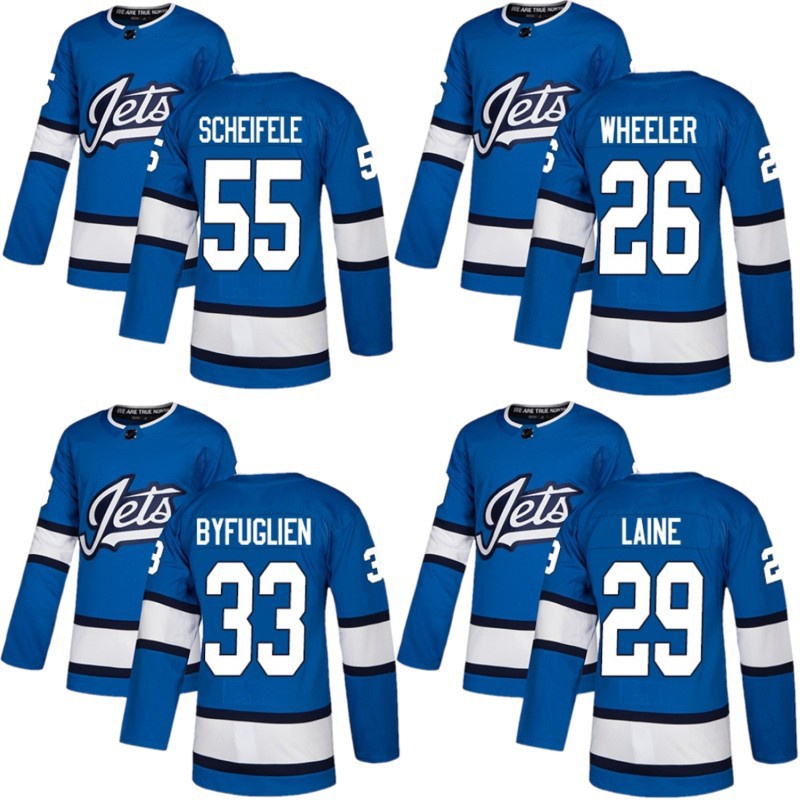 NHL Hockey Jersey Jet Hockey Jersey Jets 26 Wheeler 29 Laine 55 Hockey Jersey