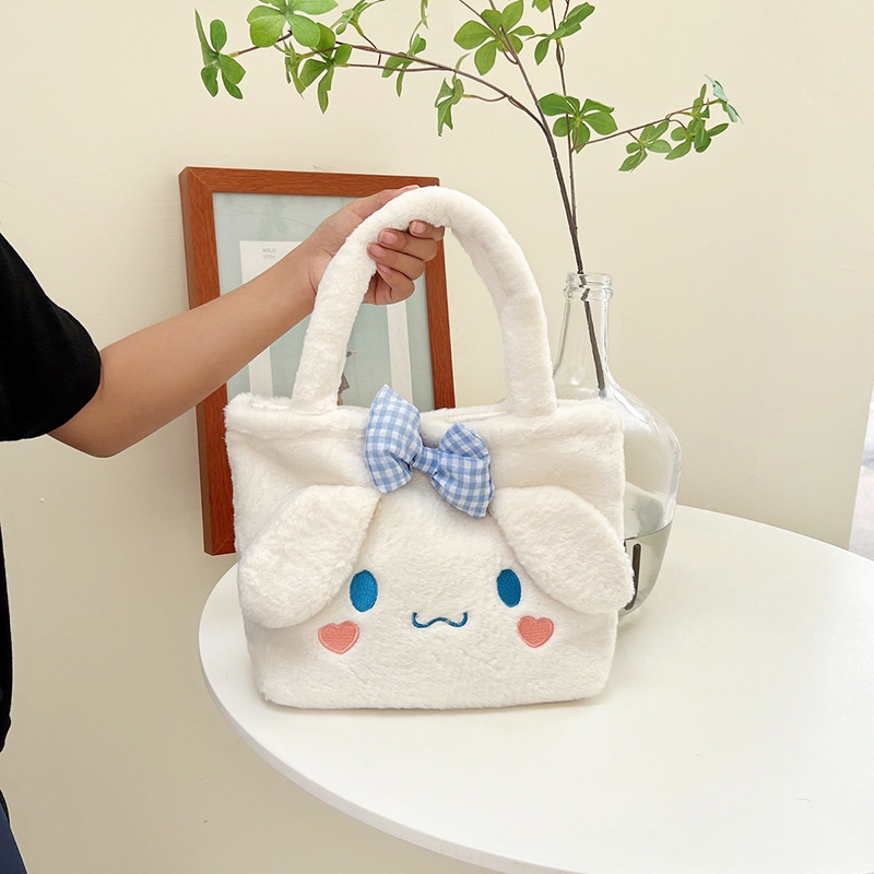 Kawaii Sanrio กระเป๋าเป้สะพายหลัง ผ้ากํามะหยี่ขนนิ่ม ลายการ์ตูนคิตตี้ Melody Cinnamoroll ของขวัญวันเกิด สําหรับเด็กผู้หญิง