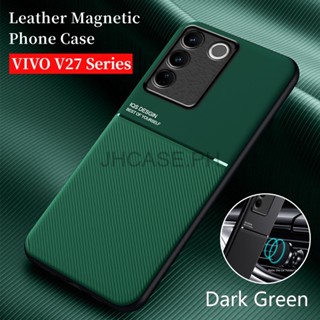 เคสโทรศัพท์มือถือหนัง กันกระแทก มีแม่เหล็กติดรถยนต์ สําหรับ Vivo V27E V27 Pro X90 Pro Plus X80 Pro X70 Pro Plus