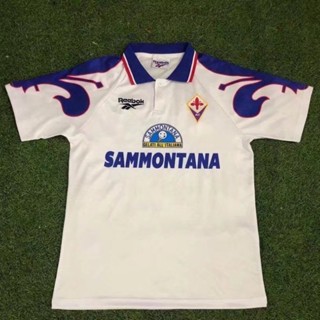 เสื้อกีฬาแขนสั้น ลายทีมชาติฟุตบอล Fiorentina 95-96 Fiorentina ชุดเหย้า เยือน สไตล์วินเทจ แห้งเร็ว ไซซ์ S-XXL สําหรับผู้ชาย