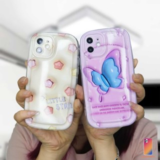 3D vision Samsung A14 A13 A22 A03S A23 A32 A52 A12 A04 A04S A03 A50 A02S A20 A50S A30S A52S A30 M12 Cartoon butterfly Matte Shockproof case