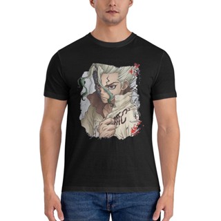 เสื้อยืด พิมพ์ลายอนิเมะ Dr Stone Senku Ishigami Tsukasa Post Apocalyptic สําหรับผู้ชาย