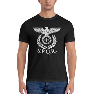 เสื้อยืดลําลอง แขนสั้น พิมพ์ลาย Eagle Spqr Empire Roman Standard สไตล์โรมัน สําหรับผู้ชาย