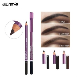 JULYSTAR Menow 2 In 1ดินสอเขียนคิ้วพร้อมหวีกันน้ำติดทนนานแต่งหน้าง่ายต่อการระบายสีสามสีเป็นตัวเลือก