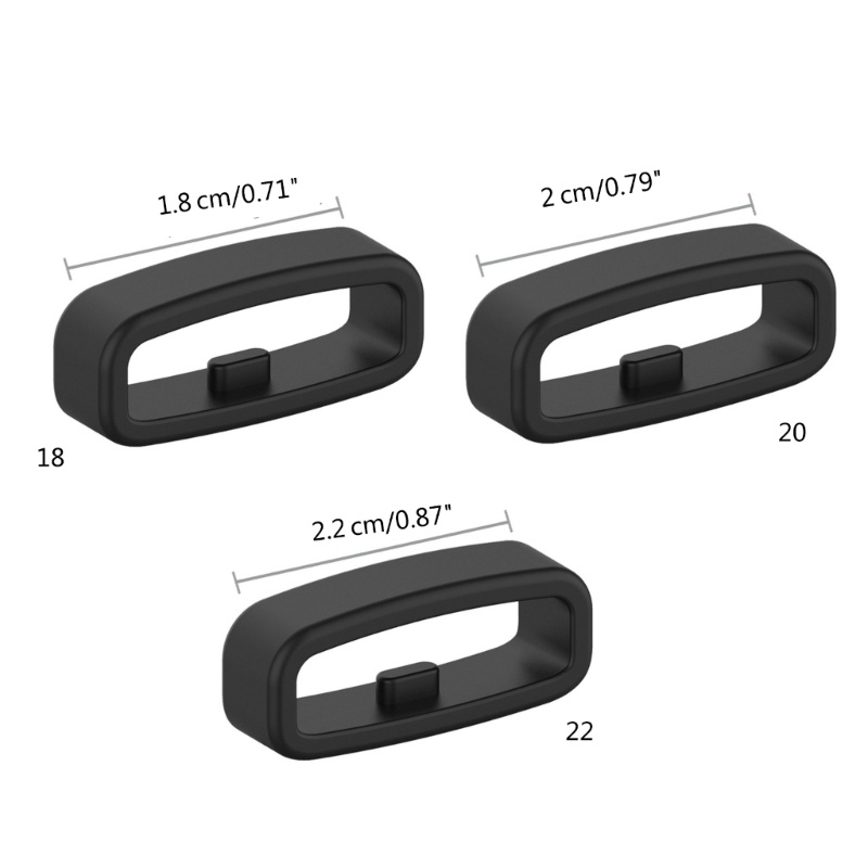 Goodxyz 10pcs นาฬิกาเข็มขัด Fastener แหวนห่วง 18 มม.20 มม.22 มม.สายรัดข้อมือ Keeper เปลี่ยน Smartwatch สายคล้อง Retainer Holde