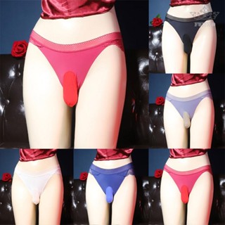 【FUNWD】Men Pouch Panties Ice Silk L-XL Mens Briefs Mid-Waist Sexy Underwear