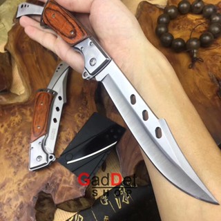 มีด มีดพับหางแฉก FOLDING KNIFE พร้อมซอง มีดพับ มีดเดินป่า มีดล่าสัตว์ USA Army Knife Hunting Knife กีฬากลางแจ้ง