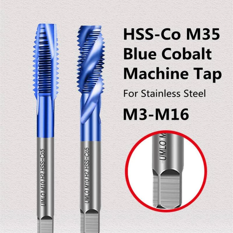 ดอกต๊าปเกลียว โคบอลต์นาโน สีฟ้า HSS-Co M35 M3 M4 M5 M6 M8 M10 M12 M14 M16 สําหรับสเตนเลส 1 ชิ้น