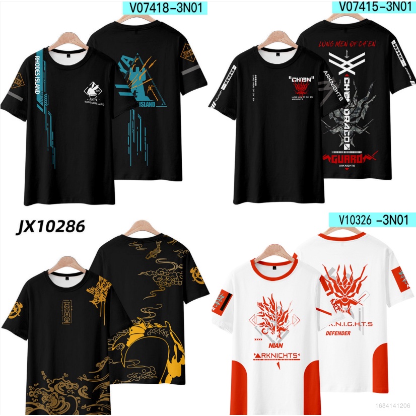 Ag Arknights เสื้อยืดลําลอง แขนสั้น พิมพ์ลายกราฟฟิค คอสเพลย์ เกม Arknights โอเวอร์ไซซ์ แฟชั่นฮาราจูกุ สําหรับทุกเพศ