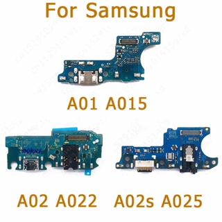 แท้ บอร์ดชาร์จ พอร์ตริบบิ้นซ็อกเก็ต Pcb สายเคเบิลอ่อน Usb อะไหล่สํารอง สําหรับ Samsung Galaxy A01 A02 A02s