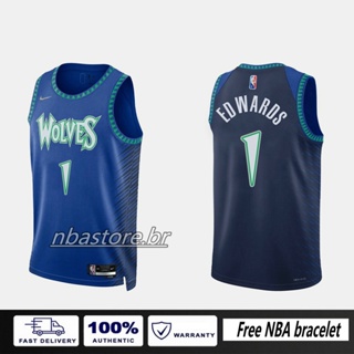 โมชั่น NBA Timberwolves Minnesota #เสื้อกีฬาแขนสั้น ลายทีม Anthony Edwards 1 ชิ้น 185690