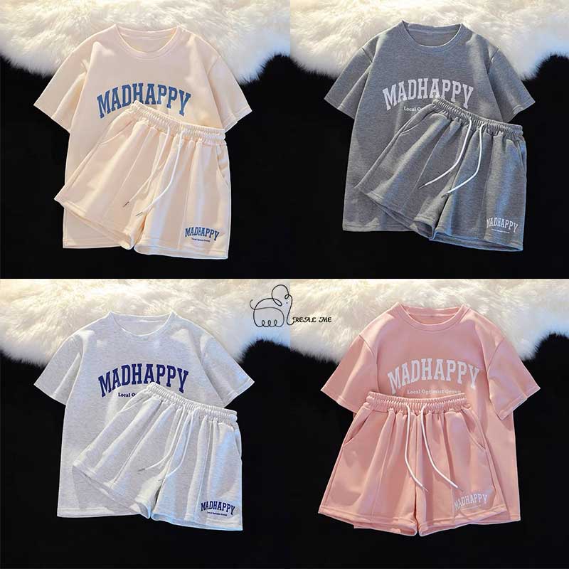 ชุดเข้าเซต ผ้าฝ้าย เสื้อ+กางเกงขาสั้น