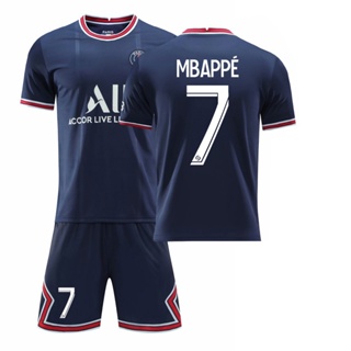 เสื้อกีฬาแขนสั้น ลายทีมชาติฟุตบอลปารีส Mbappe 2122 ชุดเหย้า สําหรับผู้ชาย และผู้หญิง