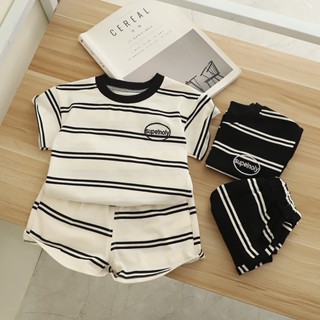 Summer Baby Boy Suit Kids Suit Striped T-shirt with Short Pants 2pcs 1-5 Year Sold