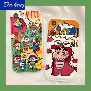 เคสโทรศัพท์มือถือนิ่ม กันรอยขีดข่วน ลายการ์ตูนชินจังน่ารัก สําหรับ Iphone 14 13 12 11Pro6s 8 7 GKDC