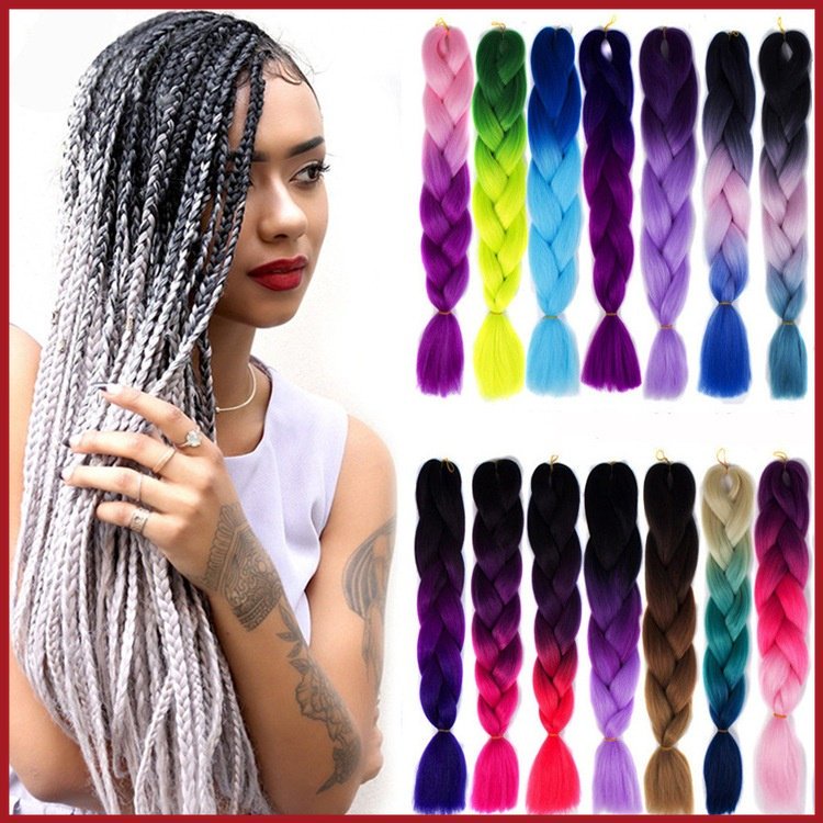 แฮร์พีชไหมถักผม แฮร์พีช ผมเปีย ไหมถักผม สีทูโทน 7 เฉดสี ไหมถักเปีย ยาว 60cm 100g++ (ประเทศไทยพร้อมส่ง)