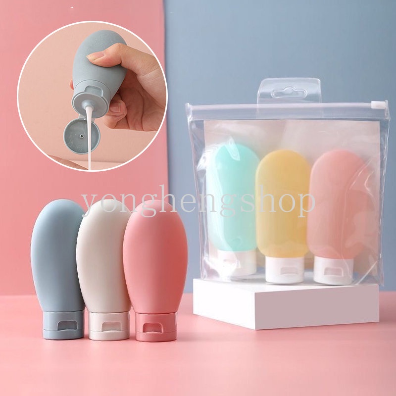 3pcs ขวดรีฟิล ขนาด 60 มล. แบบพกพา สําหรับใส่โลชั่น แชมพู ครีมกันแดด เหมาะกับการเดินทาง