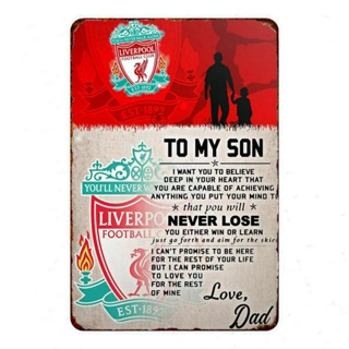 โปสเตอร์โลหะดีบุก ลายฟุตบอล Liverpool สไตล์เรโทร ขนาด 20x30 ซม. สําหรับตกแต่งผนังบ้าน ผับ บาร์ 2023