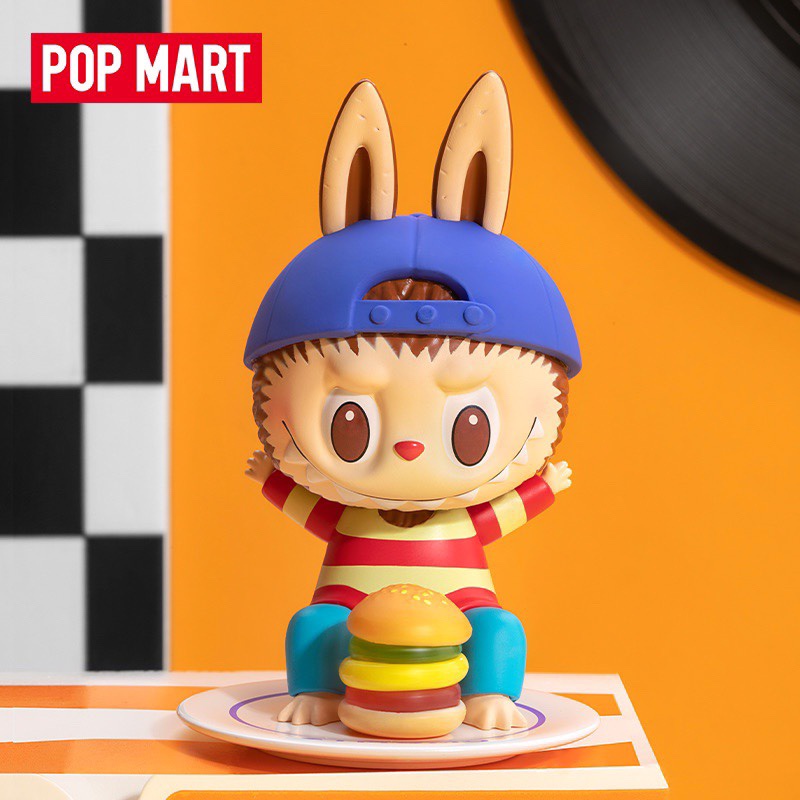 [ของแท้] POPMART LABUBU Zimomo จี้เบอร์เกอร์หวาน ทำด้วยมือ