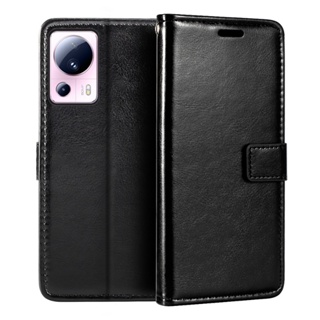 เคสโทรศัพท์หนัง PU ฝาพับ พร้อมช่องใส่บัตร สําหรับ Xiaomi 13 Lite Mi 13 Lite