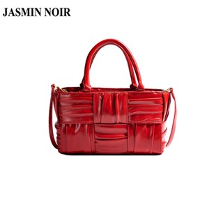 Jasmin NOIR กระเป๋าถือ กระเป๋าสะพายไหล่ สะพายข้าง หนัง PU ใบยาว ขนาดเล็ก สําหรับผู้หญิง