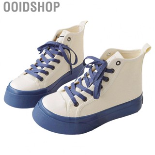 Ooidshop Shoe  Canvas Shoe White Blue Stylish High Top Platform  for Work