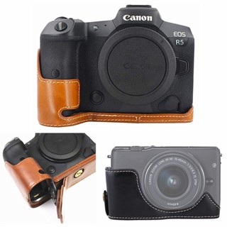 เคสกระเป๋าใส่กล้อง หนัง Pu สไตล์เรโทร สําหรับ Canon EOS R5 R6 R7 R10 R6 Mark II