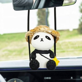 Cute Automobile Hanging Ornament Ornaments inside Car Swing Swing Panda Rearview Mirror Pendant Car Accessories Decoration Dashboard Cute Panda  car interior decoration