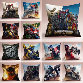 ปลอกหมอน พิมพ์ลาย Transformers Rise of The Beasts ด้านเดียว สําหรับตกแต่งบ้าน โซฟา รถยนต์ ห้องนั่งเล่น