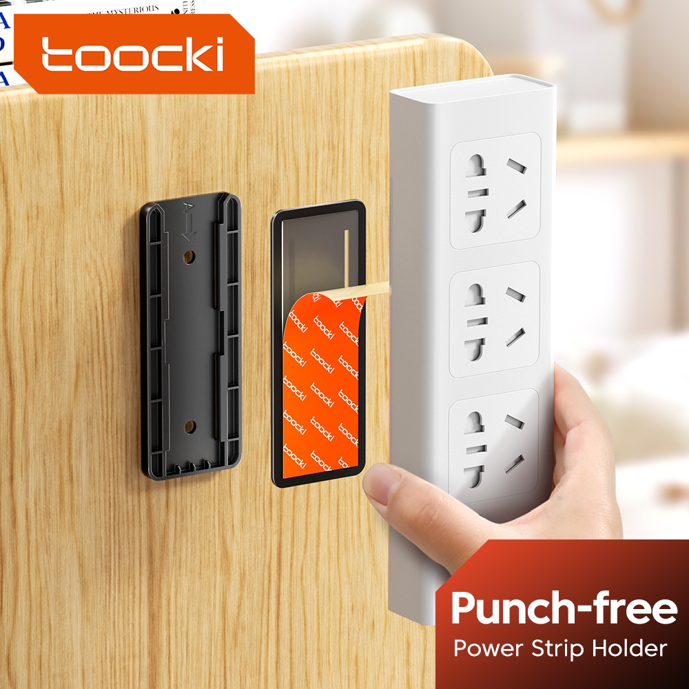 Toocki สติกเกอร์ติดผนัง ไม่ต้องเจาะรู รางปลั๊กไฟ ตัวยึด รางเลื่อน ตัวยึดซ็อกเก็ต มีกาวในตัว ไร้รอยต่อ