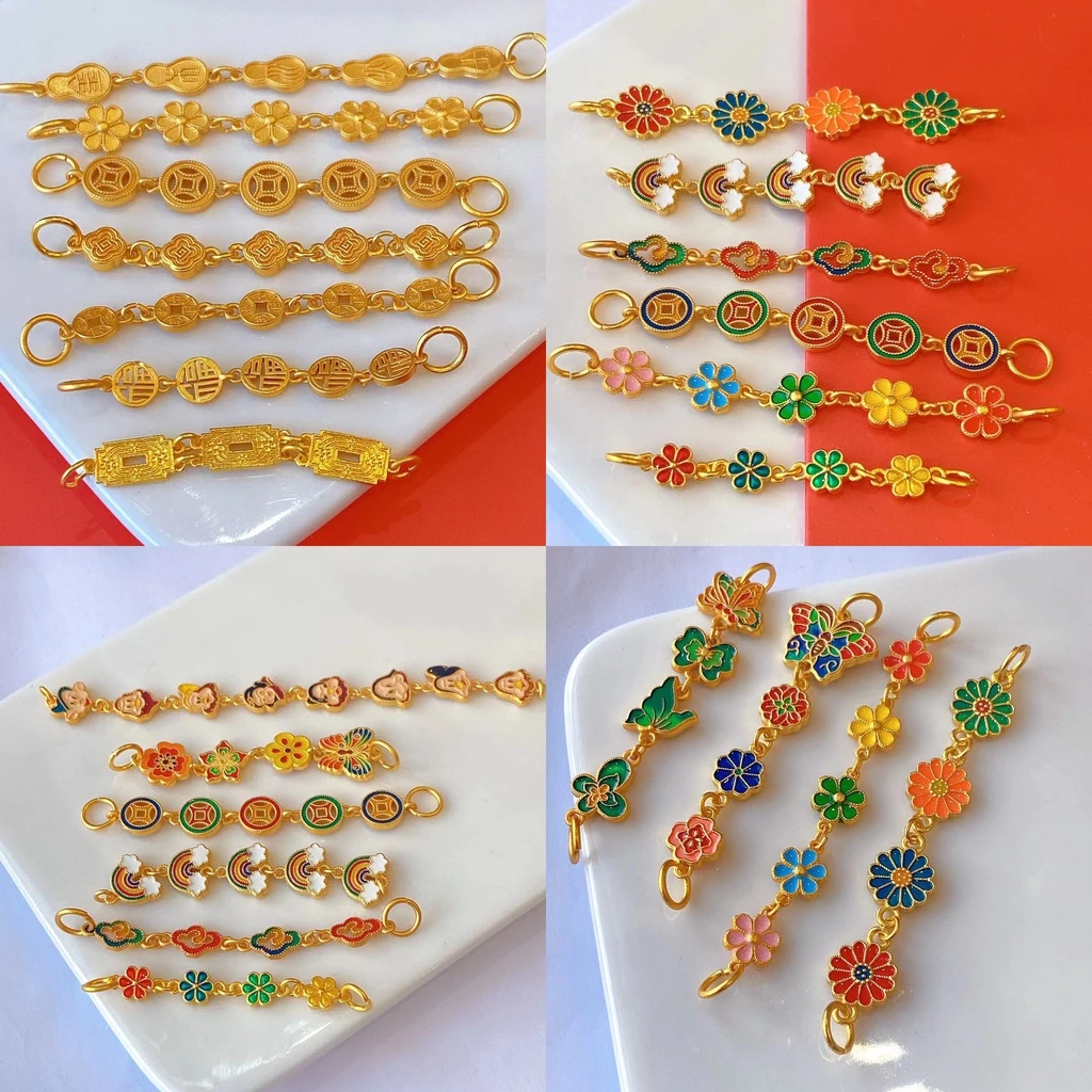 สายโซ่ต่อขยาย สีทอง สไตล์โบราณ สำหรับสร้อยคอ สร้อยข้อมือ DIY
