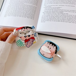 เคสหูฟัง ลายการ์ตูนชินจัง หมุนได้ สําหรับ Airpods 1 2 Pro 1 2 3