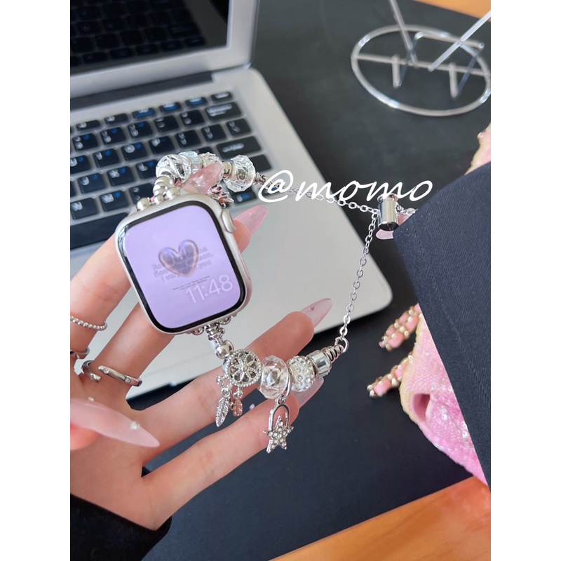 Iwatch band Pandora สายสแตนเลสสําหรับ iWatch Series 10 9 8 7 SE 6 5 4 3 2 1 Eleagent โลหะ iWatch สายคล้องผู้หญิง