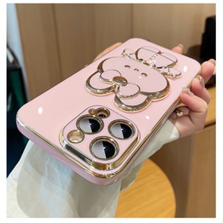 เคสมือถือ แบบนิ่ม ลายกระต่ายน่ารัก พร้อมกระจก หมุนได้ 360 องศา สําหรับ Realme C55 C53 C35 C33 C31 C30 C30s C21y C25y