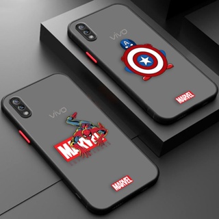 เคสโทรศัพท์มือถือ ผิวด้าน ลาย Spider Man Captain America สุดฮา สําหรับ Vivo Y02 Y02S Y15S Y16 Y17 Y19 Y20 Y21 Y22S Y35 Y50 Y51 Y52S Y53 Y67 Y70S Y71 Y72 Y73S Y75 Y76 Y76S Y77 Y85 5G