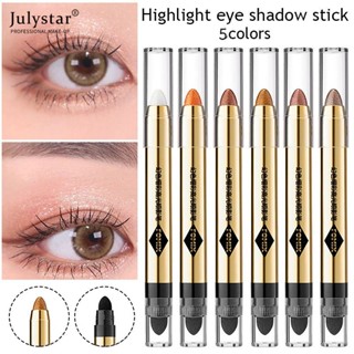 JULYSTAR Double Headed Flashing Lying Silkworm Highlighter Eyeshadow Pen Water-resistant And Durable Matte Pearlescent Eye Shadow Stick Shiny Eye Shadow Eye Makeup