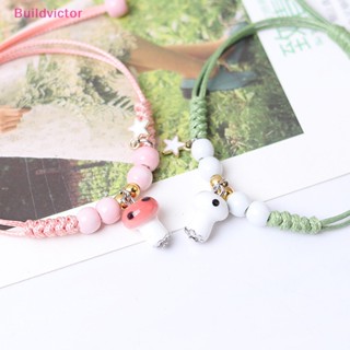 Buildvictor ขายดี สร้อยข้อมือเซรามิค รูปเห็ด สไตล์เรโทร แฮนด์เมด DIY สําหรับผู้หญิง