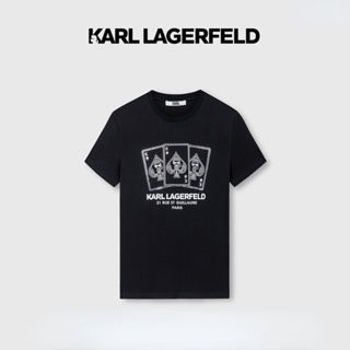 เสื้อยืดแขนสั้น พิมพ์ลาย Karl lagerfeld Karl lagerfeld แฟชั่นฤดูร้อน สําหรับผู้ชาย