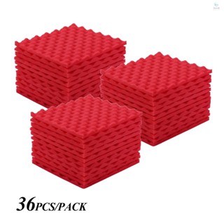 แผงโฟมฉนวนกันเสียง ขนาด 30x30 ซม. 12x12 นิ้ว สีแดง สําหรับสตูดิโอ 36 ชิ้น